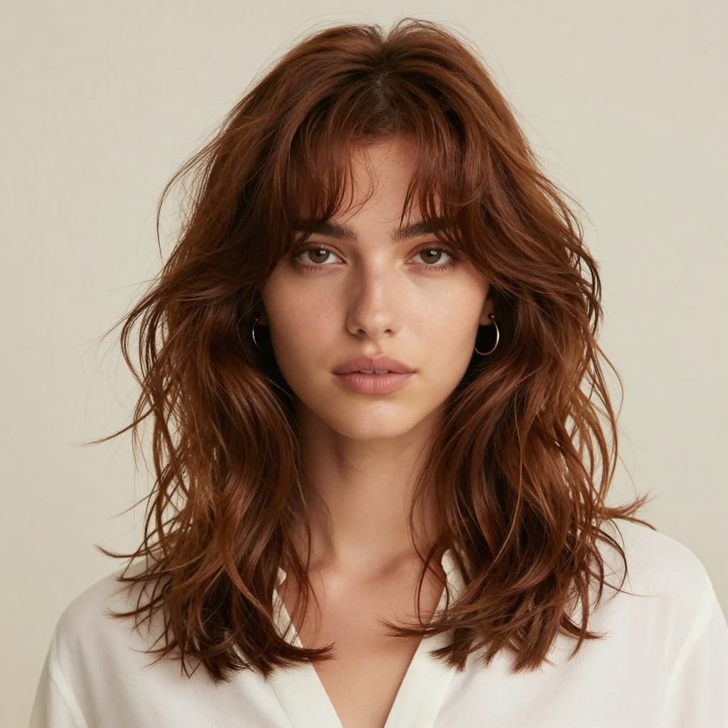 Wavy Mullet With Soft Edges - diamond face shape hairstyles