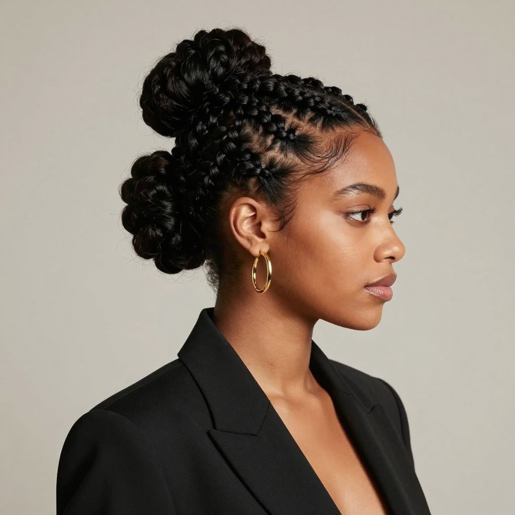 Chunky Braids Into A Bun