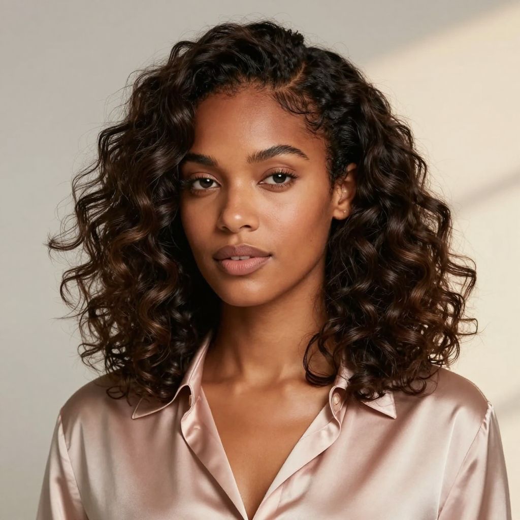 Side Part Shoulder Length Curls