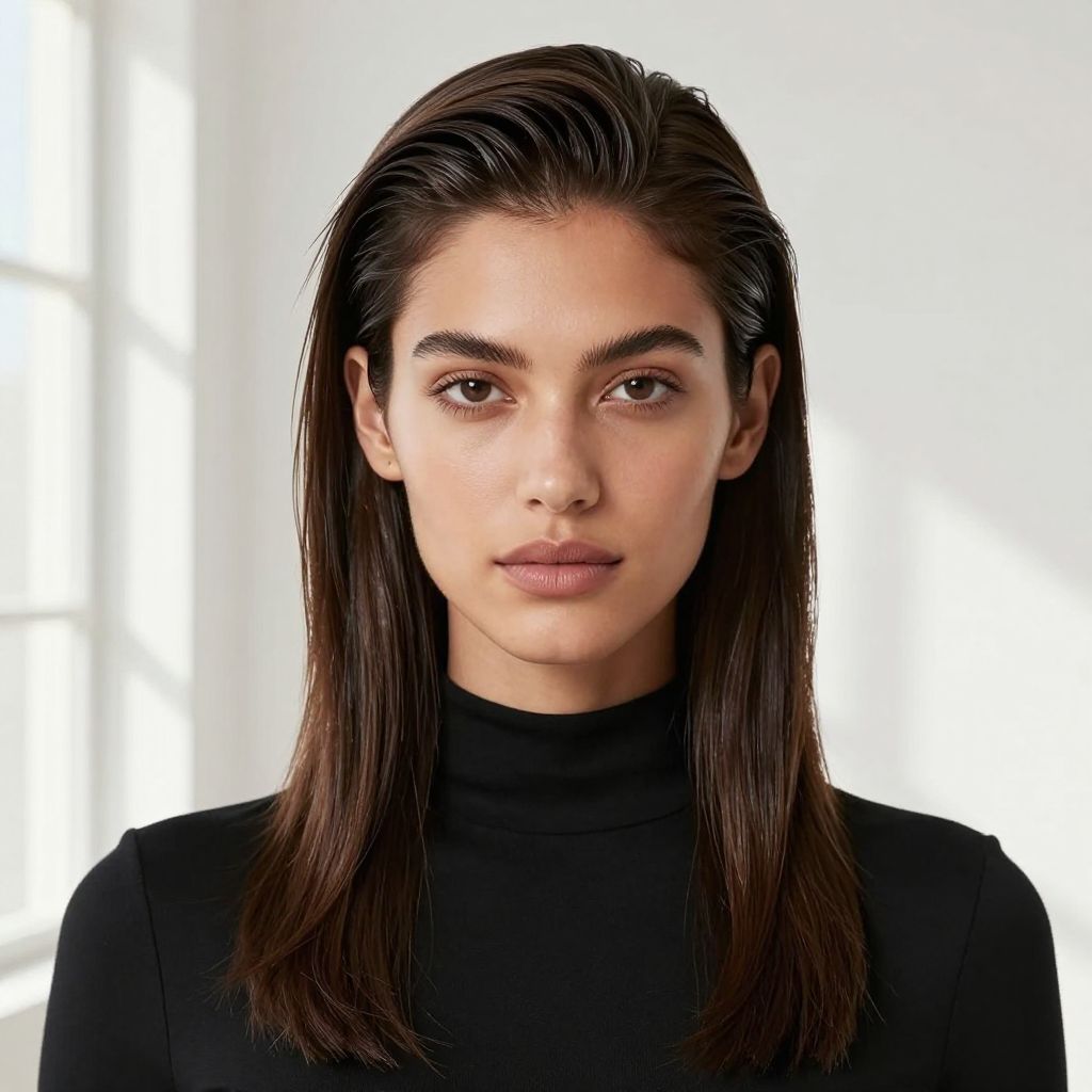 Smooth Slicked Back Look