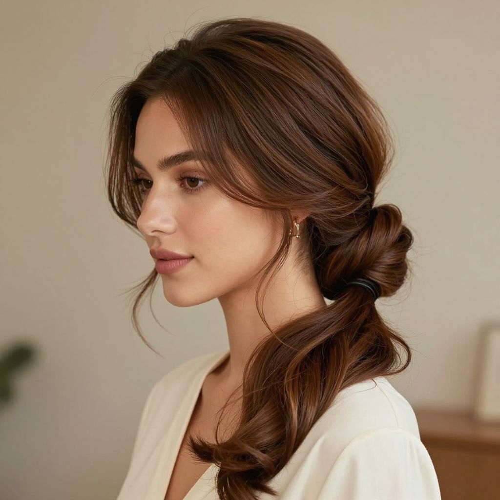 Loose Chignon with Soft Tendrils