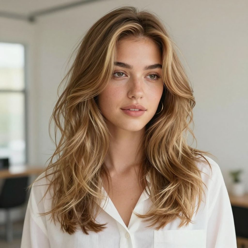 Side-Parted Loose Waves