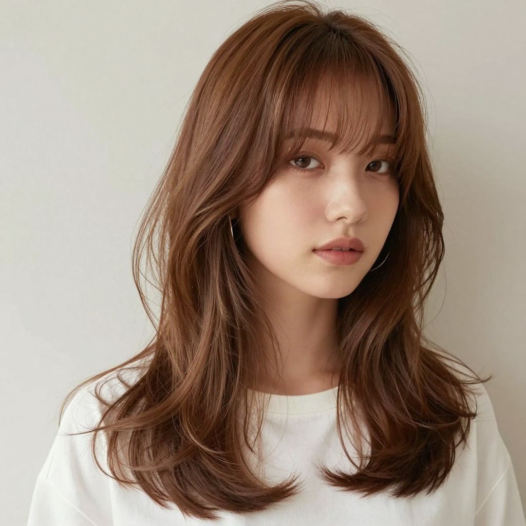 Side-Swept Long Bangs
