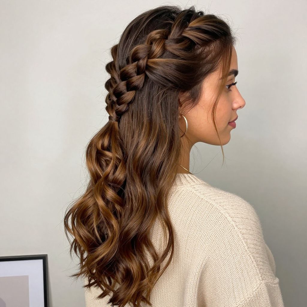 Bubble Braid Half Up