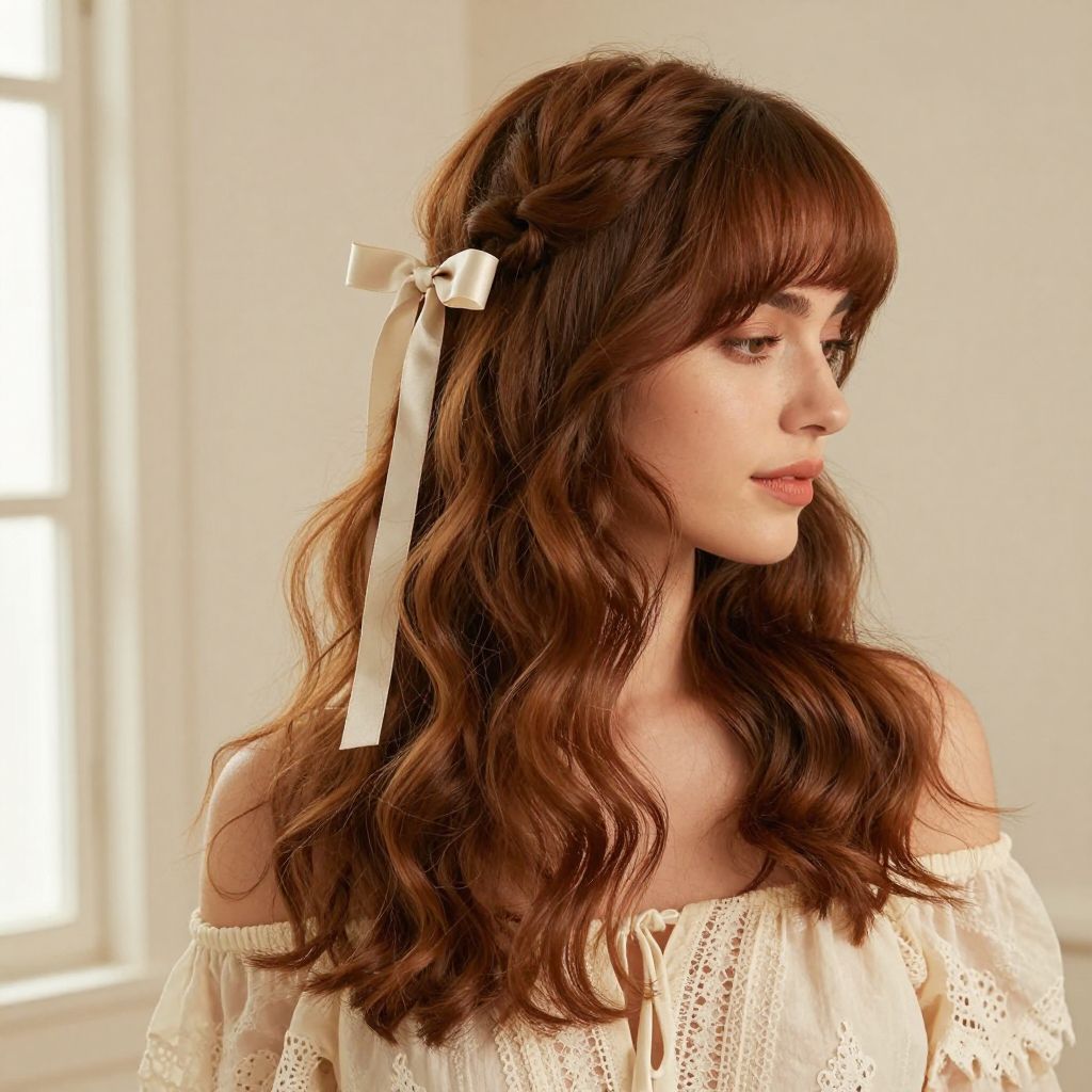 Half Up with Ribbon Tie