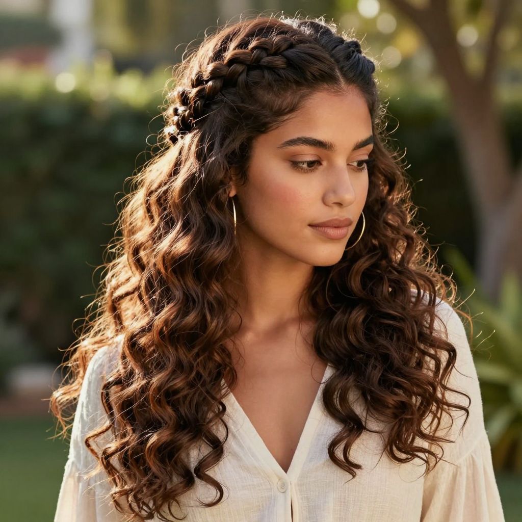 Braided Crown Half Up
