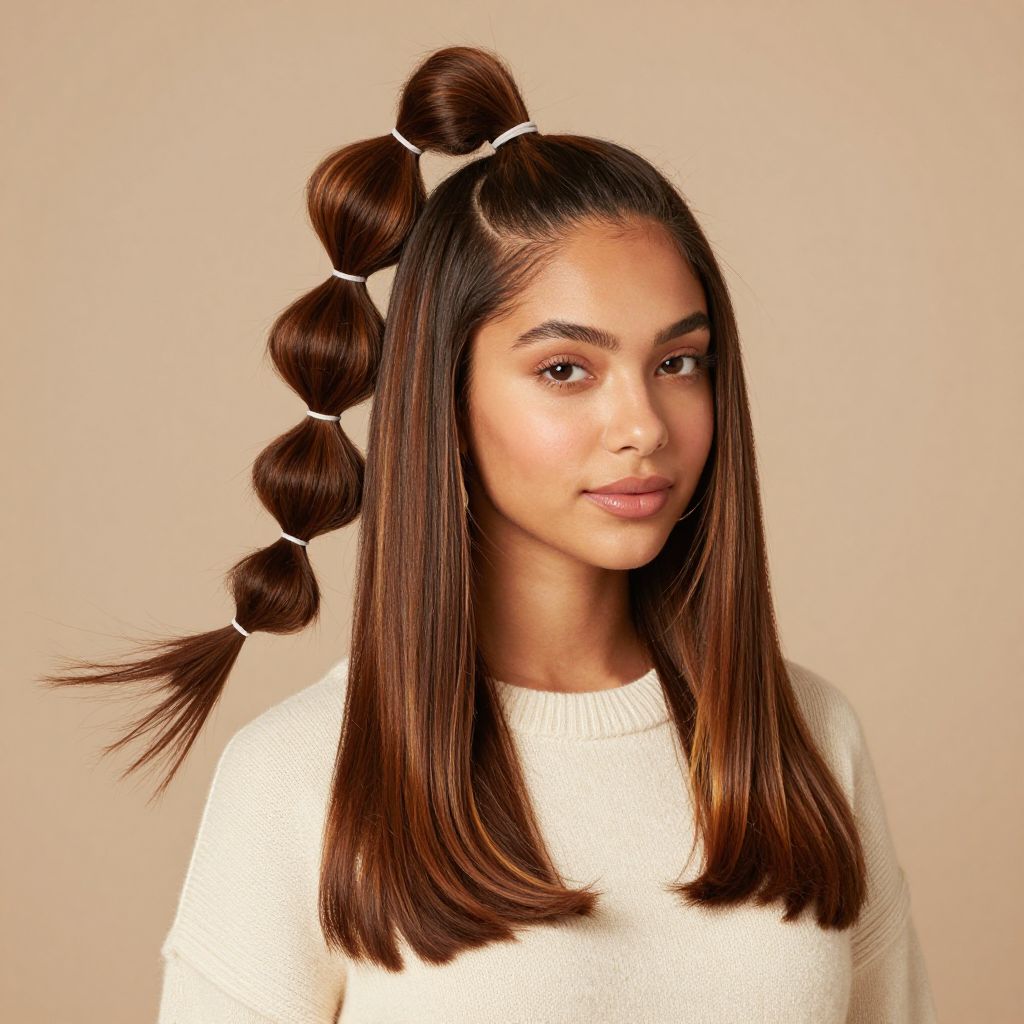 Half Up Bubble Ponytail