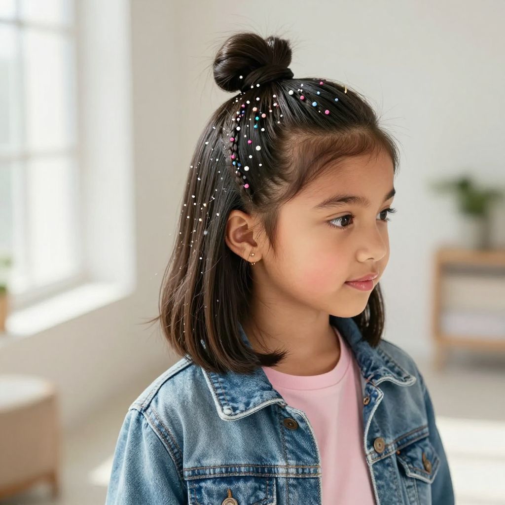 Beaded Half-Up Top Knot