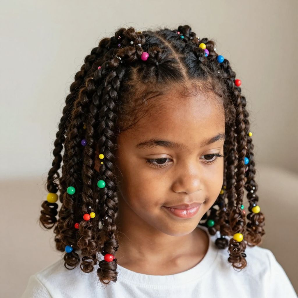 Beaded Cornrow Swirls