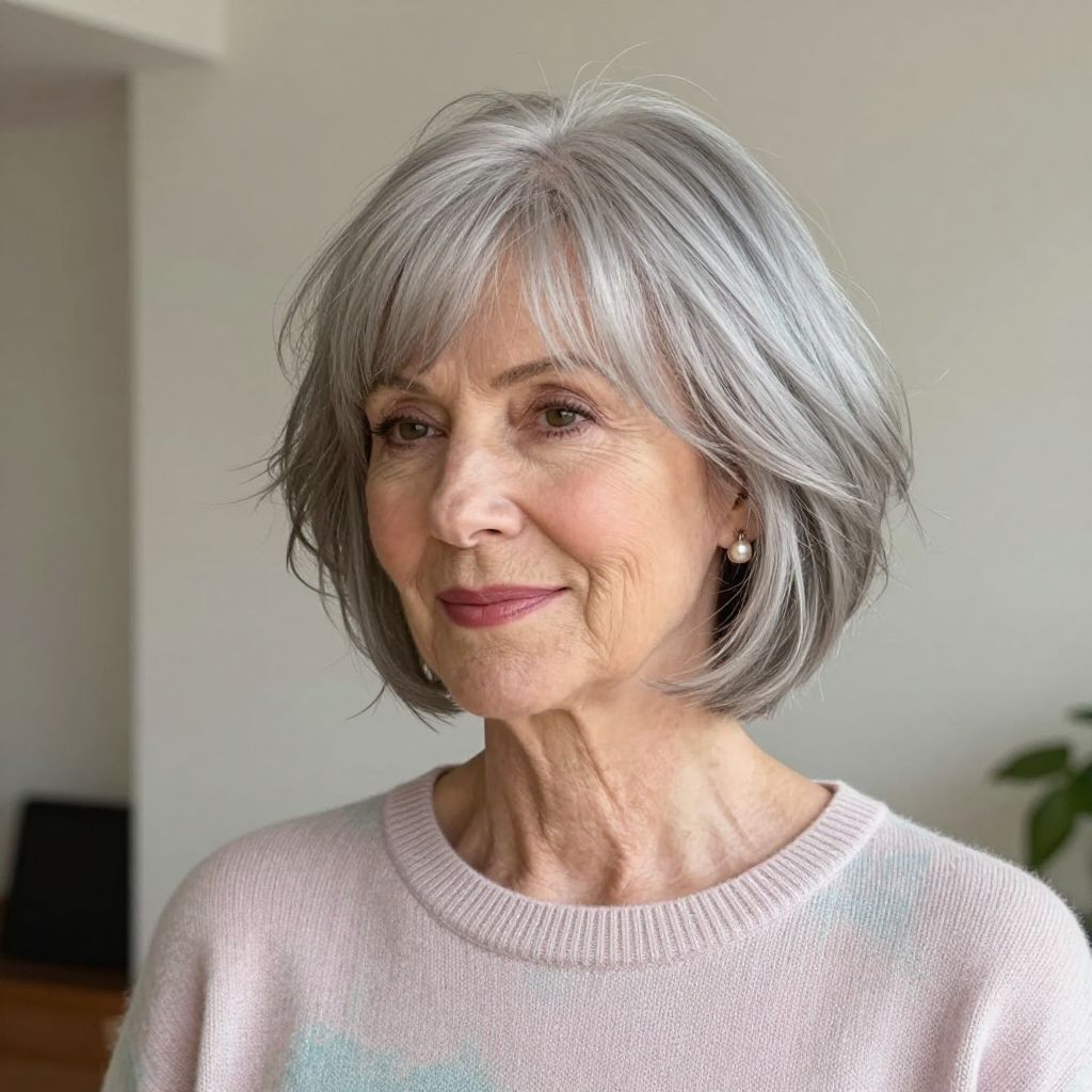Wispy Crop with Fringe hairstyle