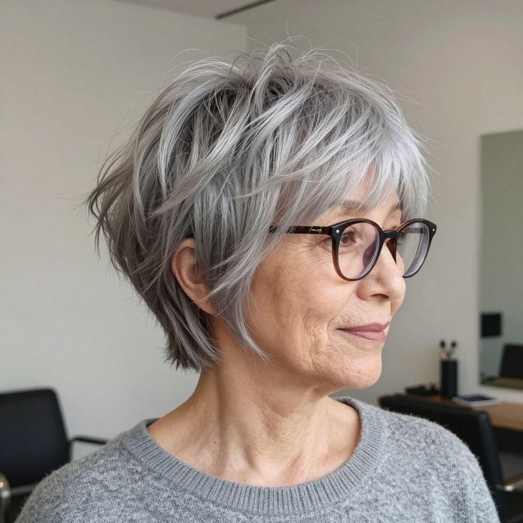 Textured Shaggy Crop hairstyle