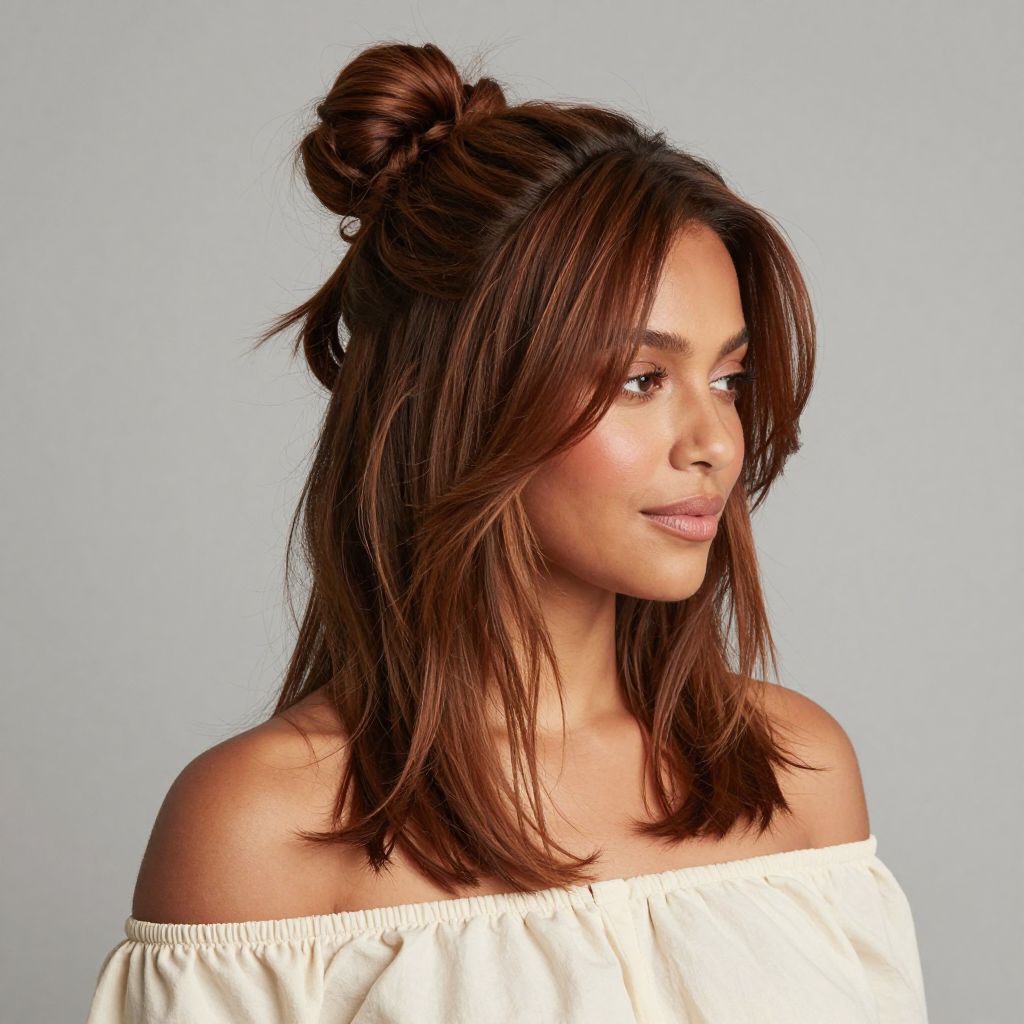 Knotted Half-Bun with Voluminous Roots