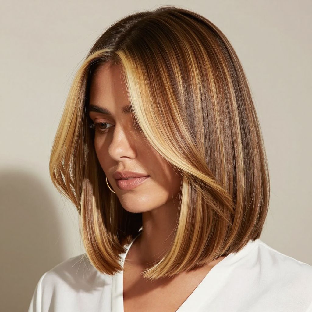 Asymmetrical Lob with Bold Highlights