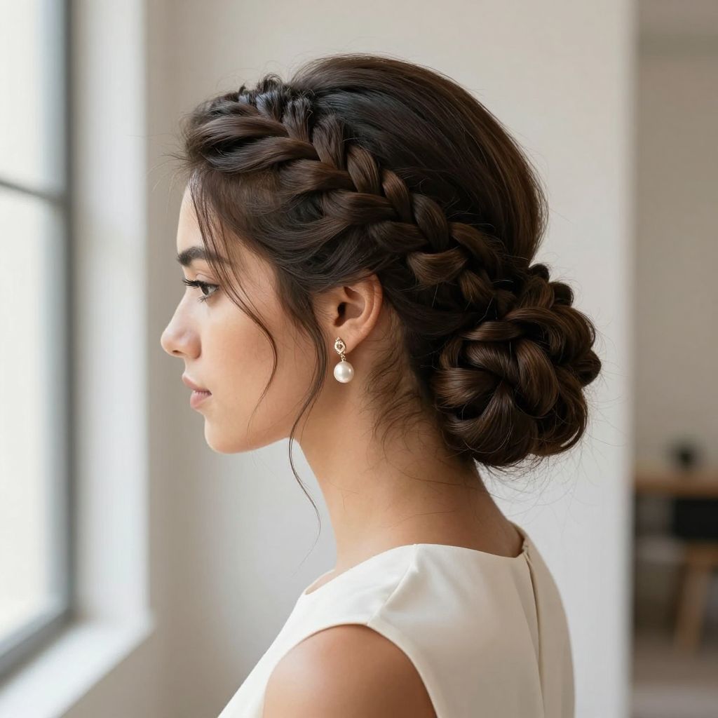 Braided Updo with Intricate Patterns