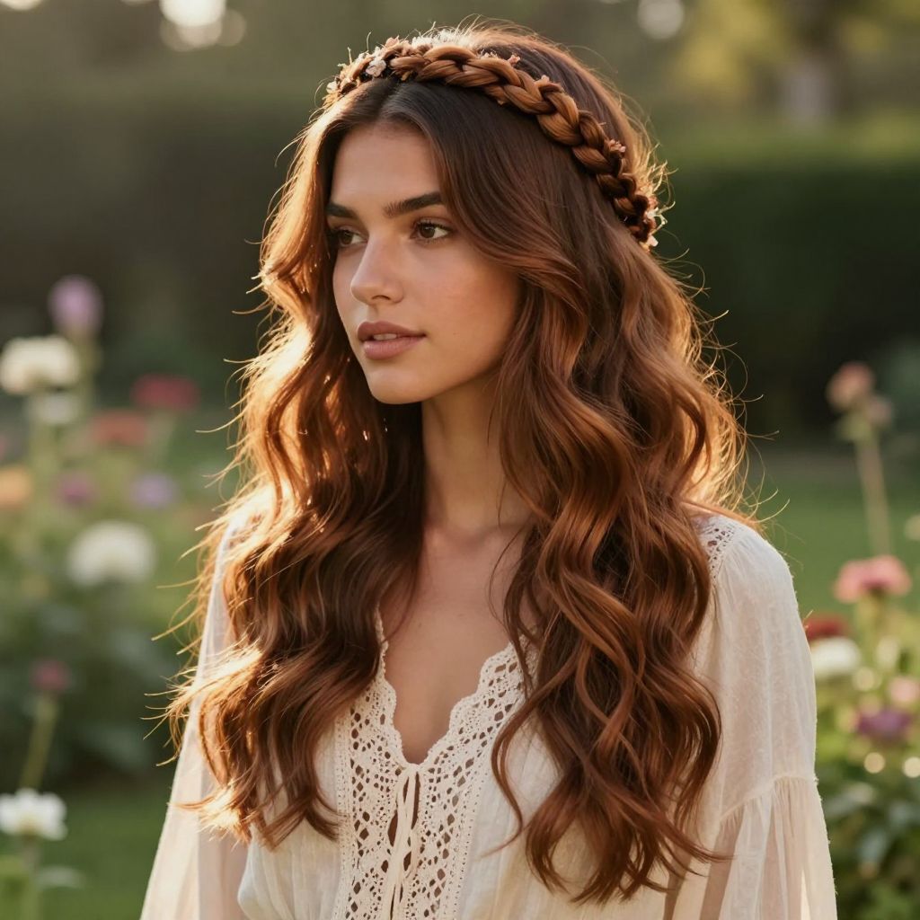 Long Flowing Waves with Braided Crown