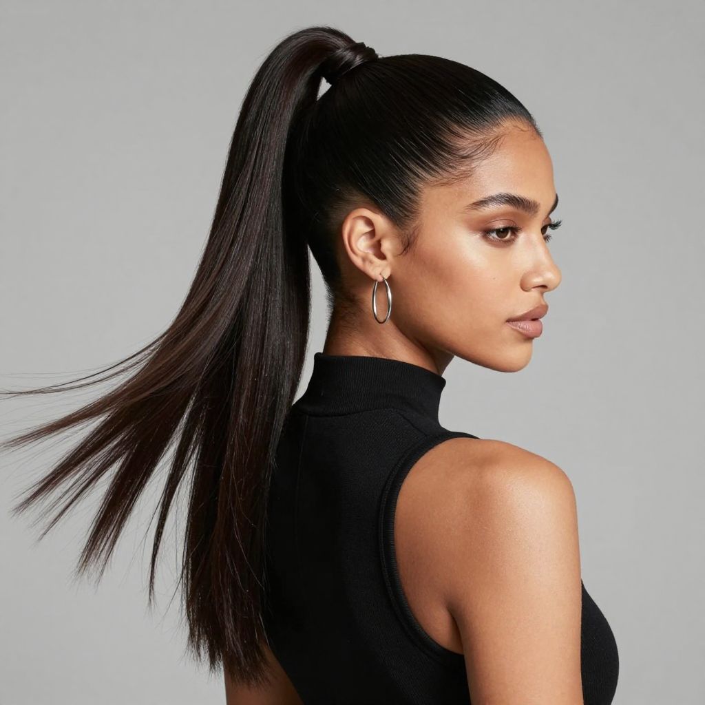 High Ponytail with Undercut Sides