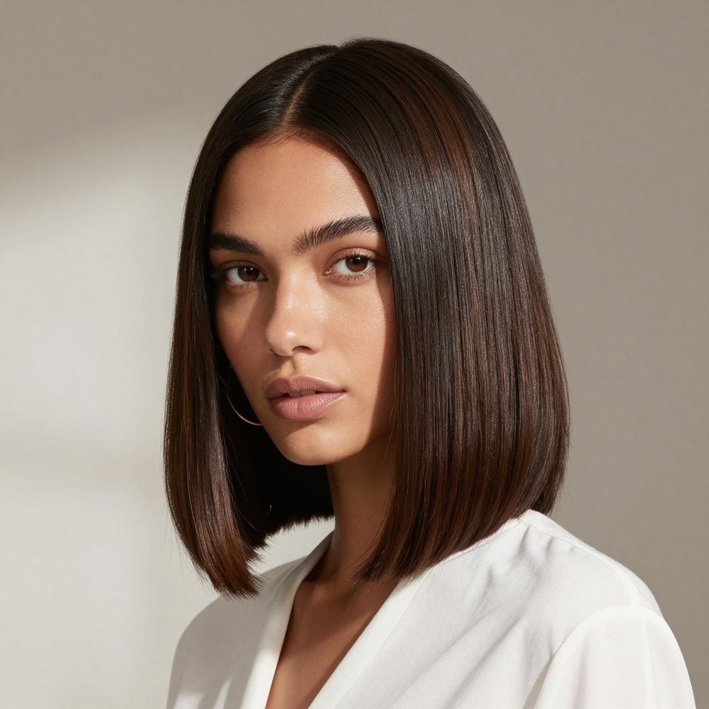 Sleek Mid-Length with Center Part