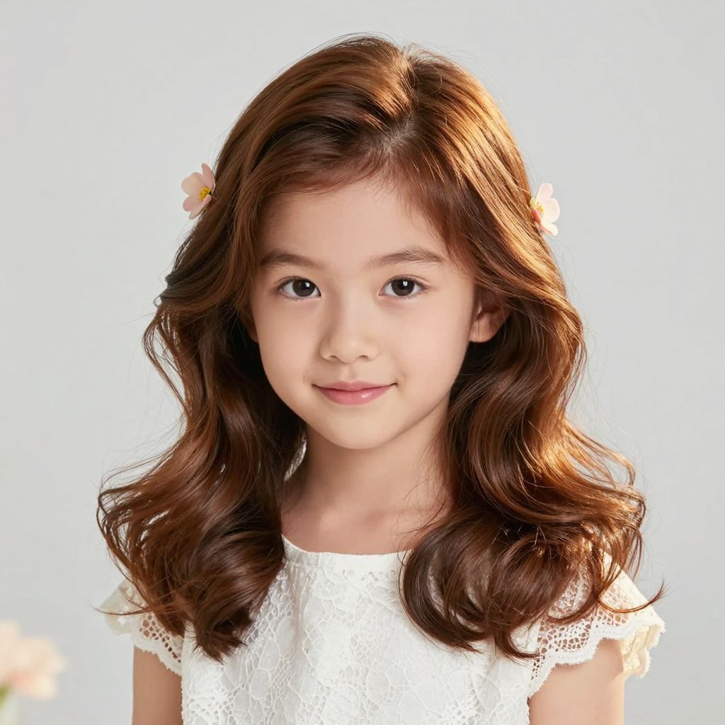 Voluminous Blowout with Small Flower Pins