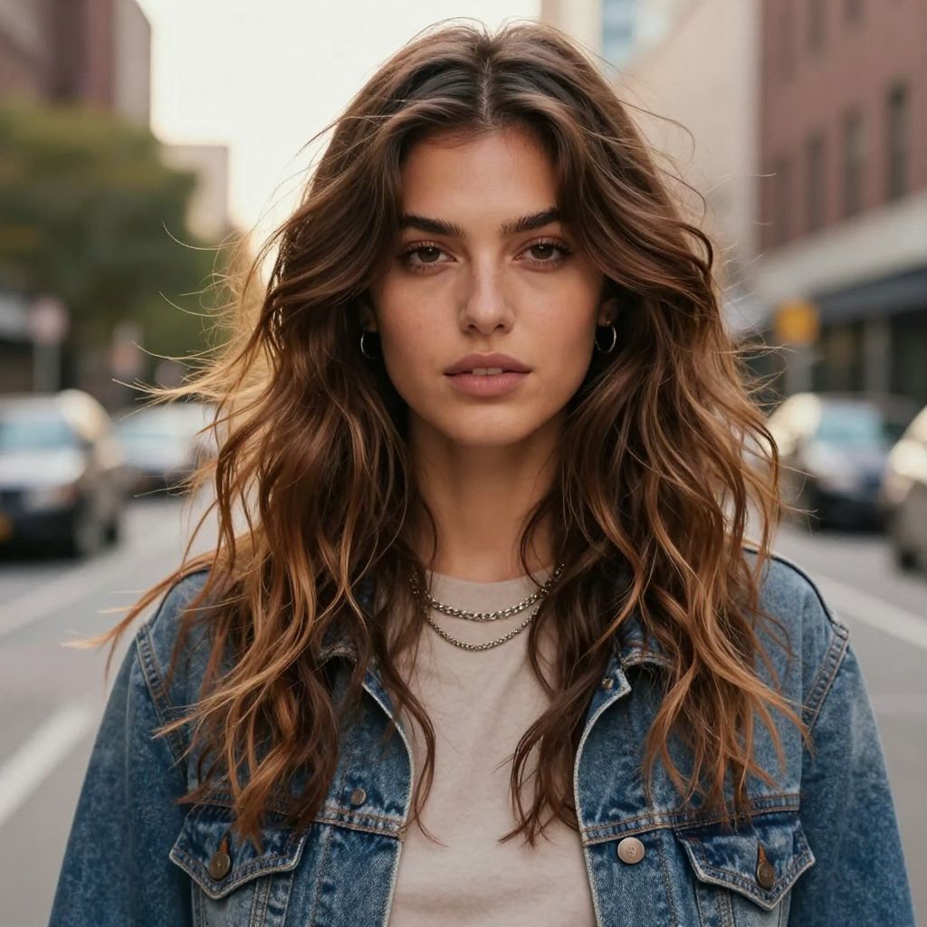 Messy Middle Parted Waves