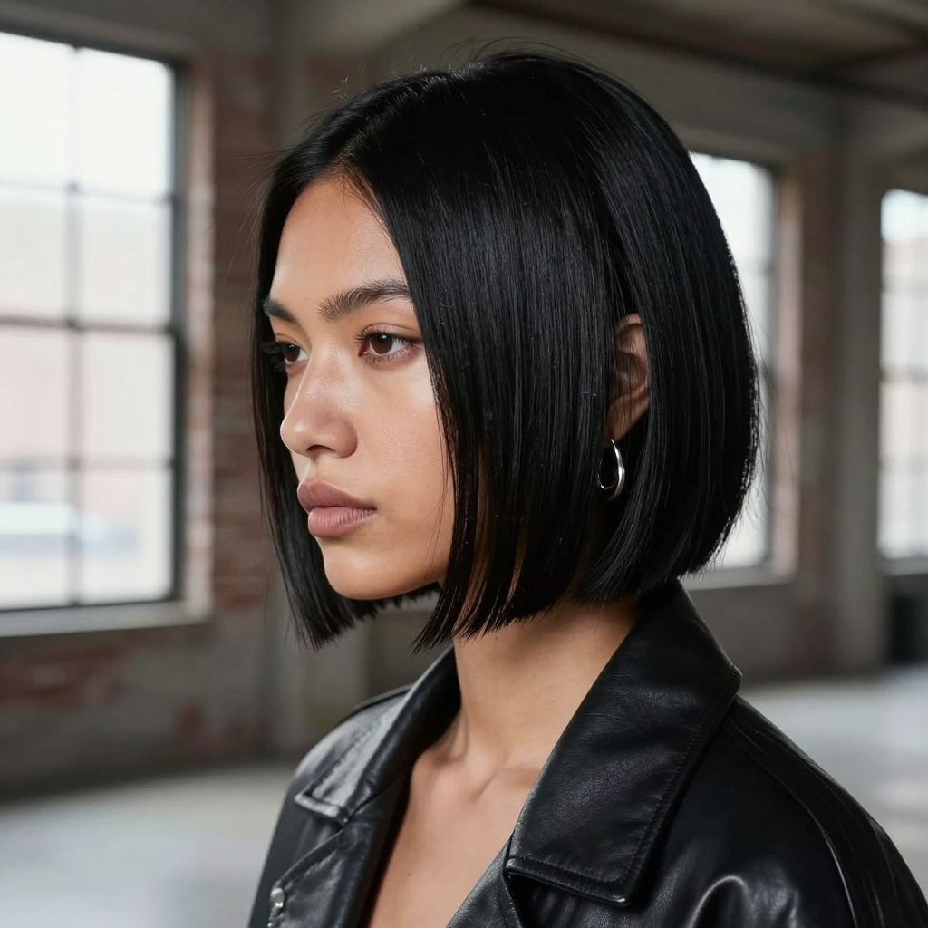 Sleek Black Bob with Edge
