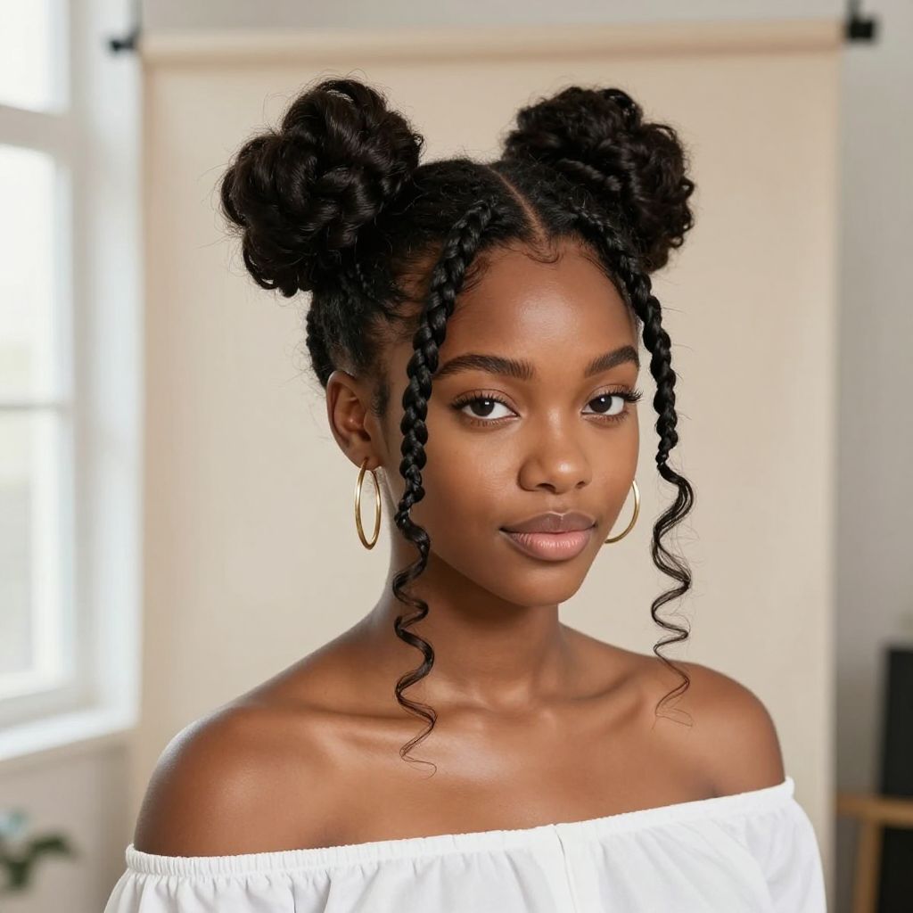 Braided Space Buns