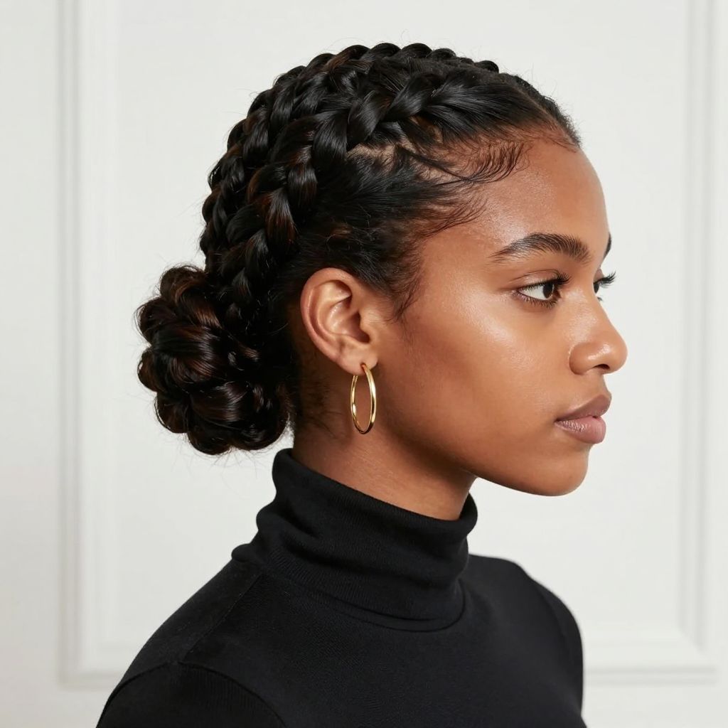 Braided Bun With Sleek Edges
