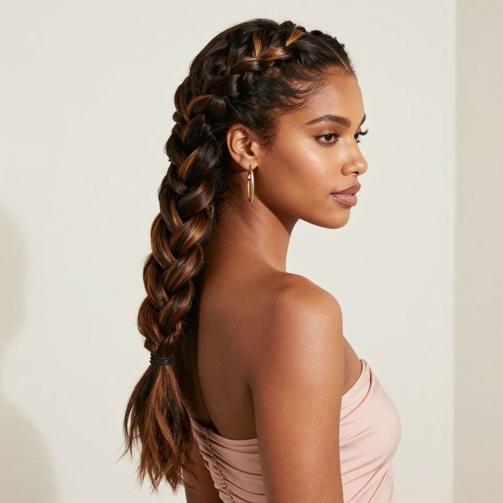 Side Swept Goddess Braids