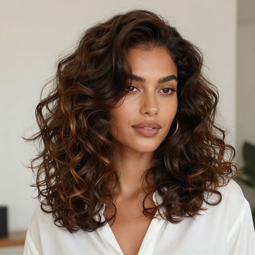 Layered Shoulder Grazing Curls