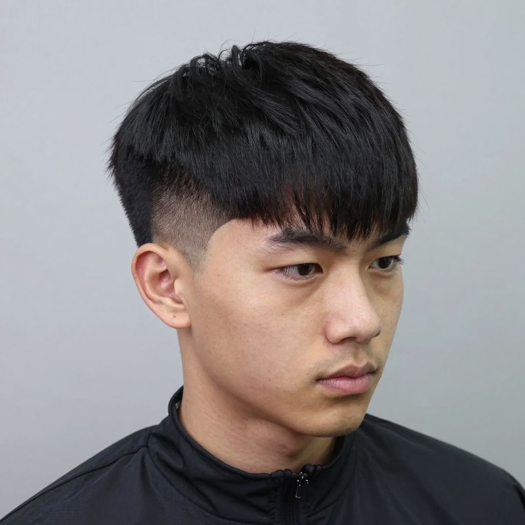 French Crop With Clean Fade for diamond face shape male