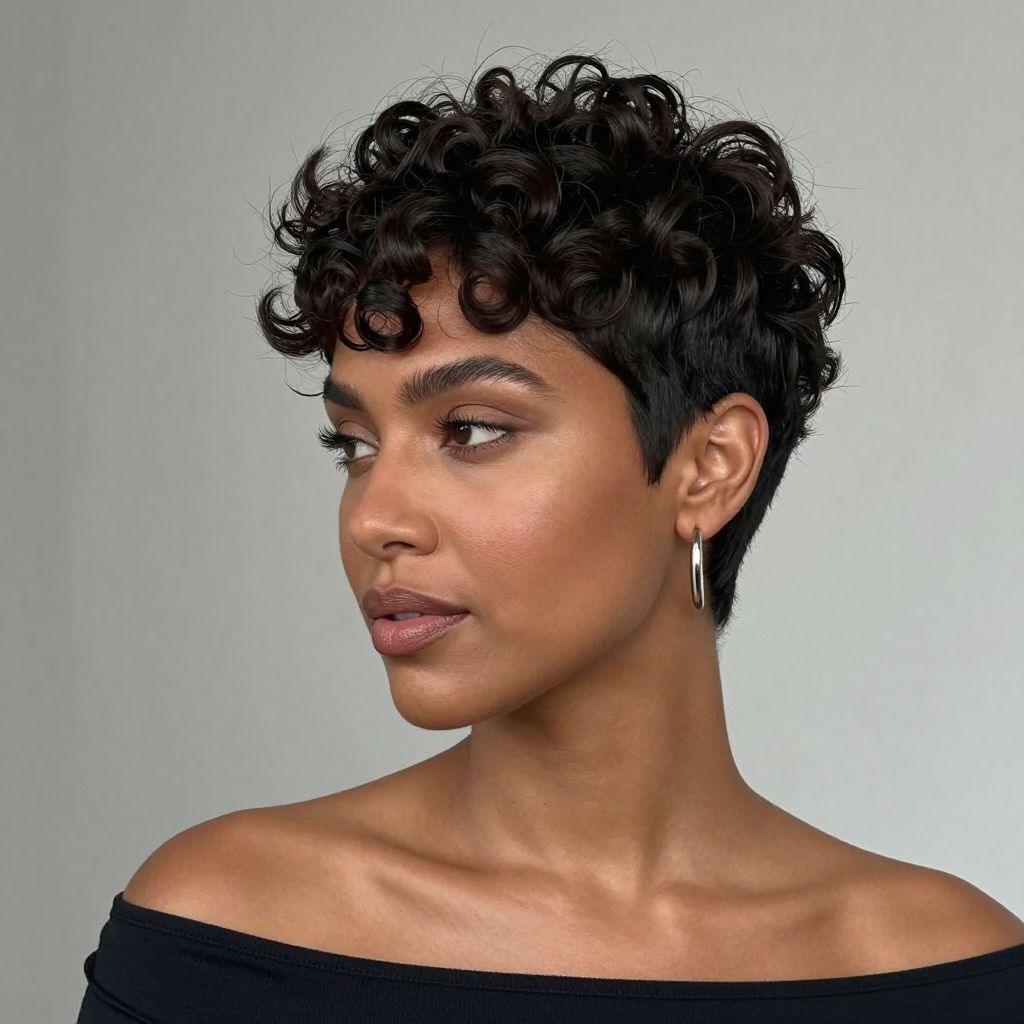 Pixie Cut with Textured Curls