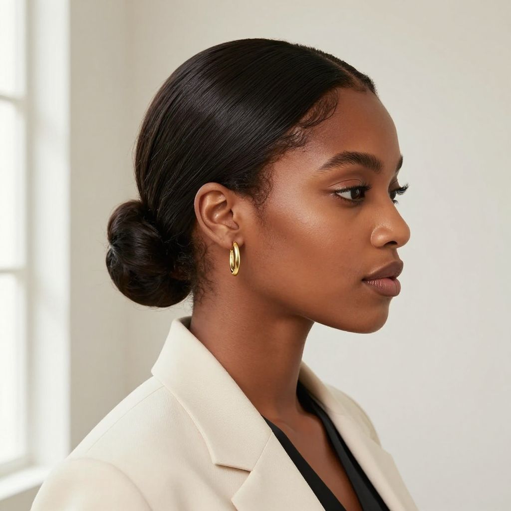 Sleek Low Bun with Baby Hairs