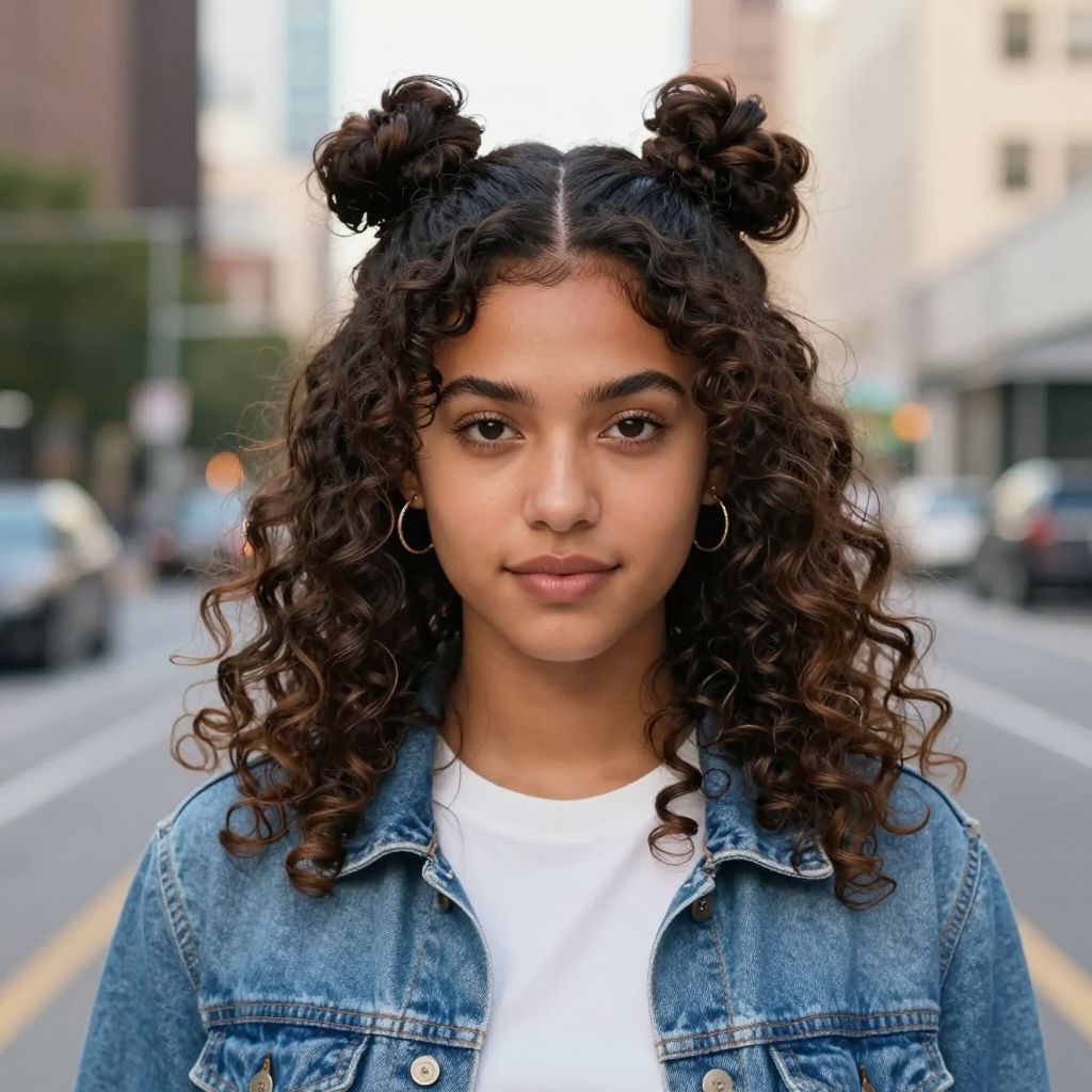 Half-Up Space Buns