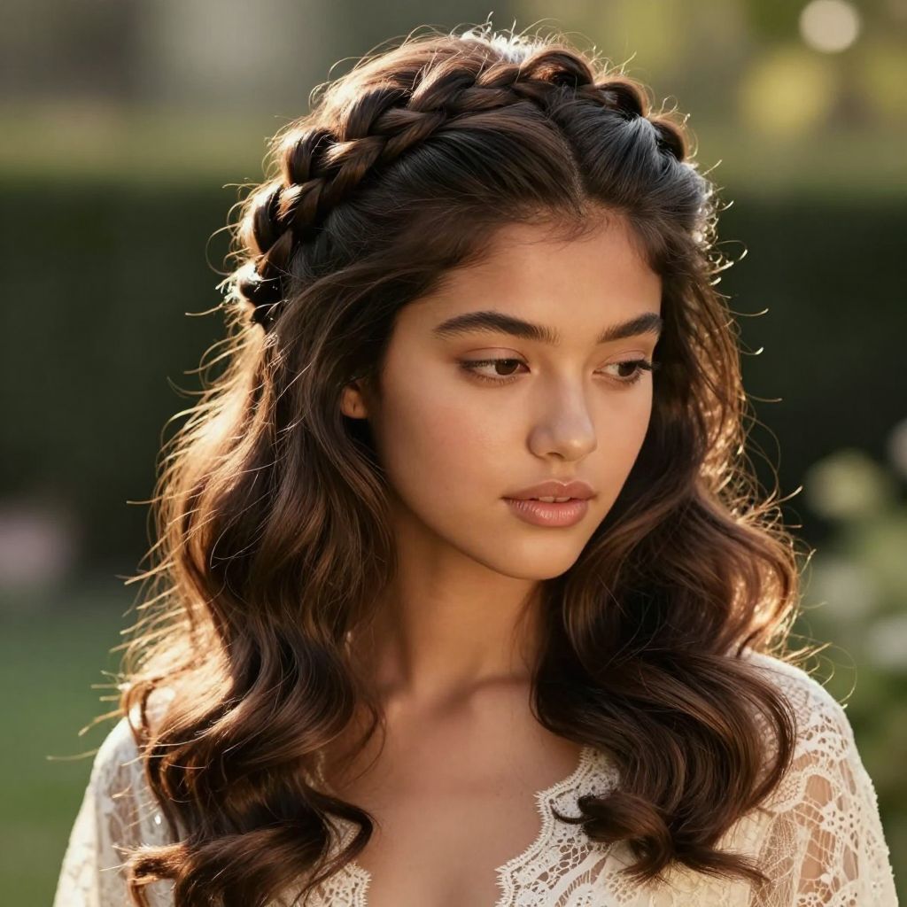 Halo Braid with Baby Hair Swirls