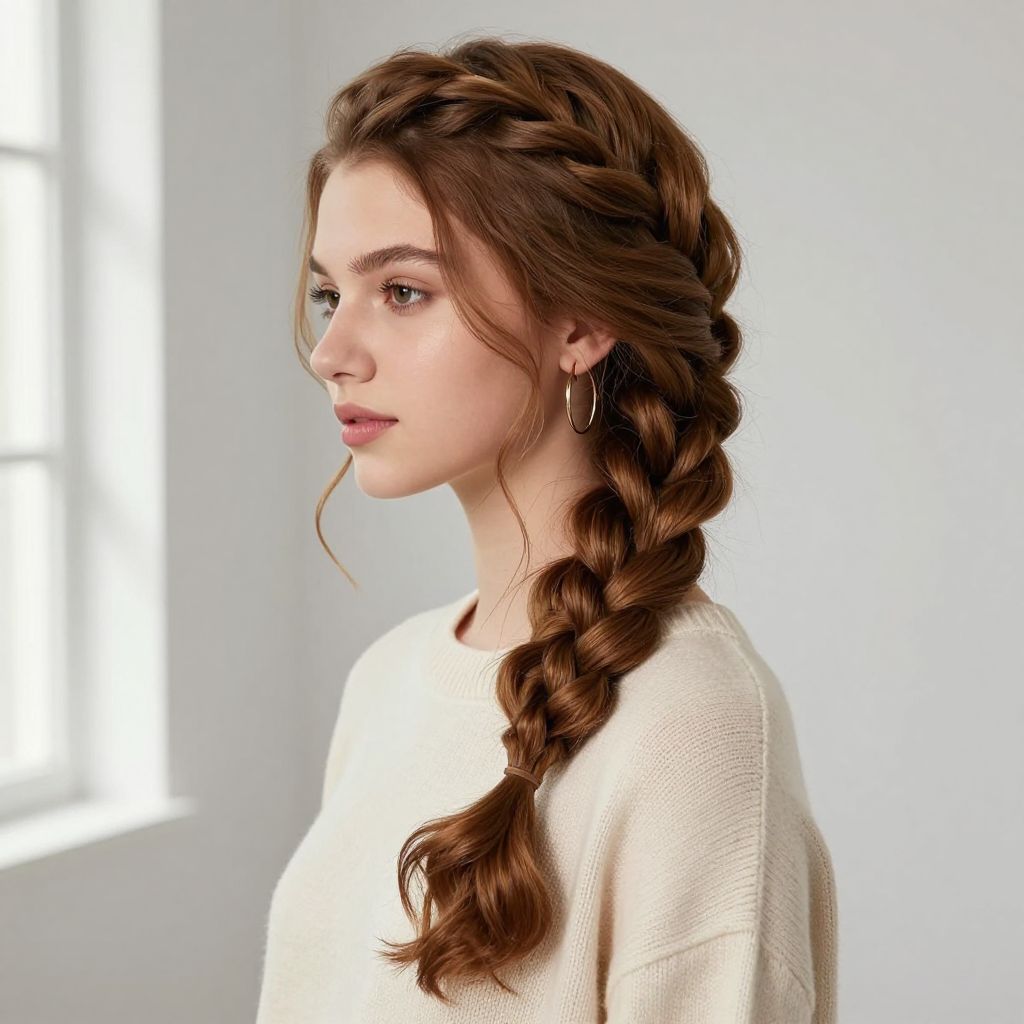 Side Swept French Braid