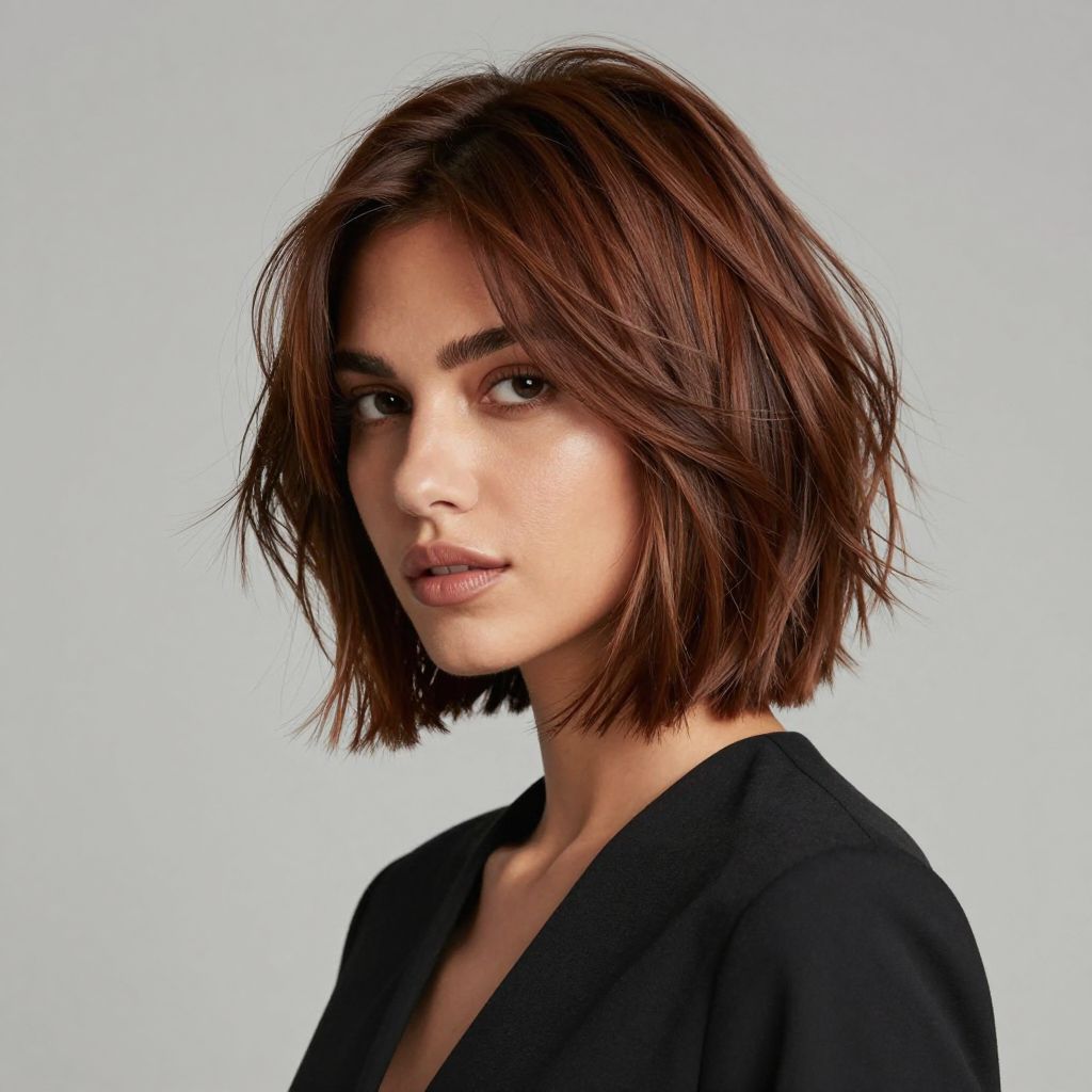 Textured Bob with Side Part