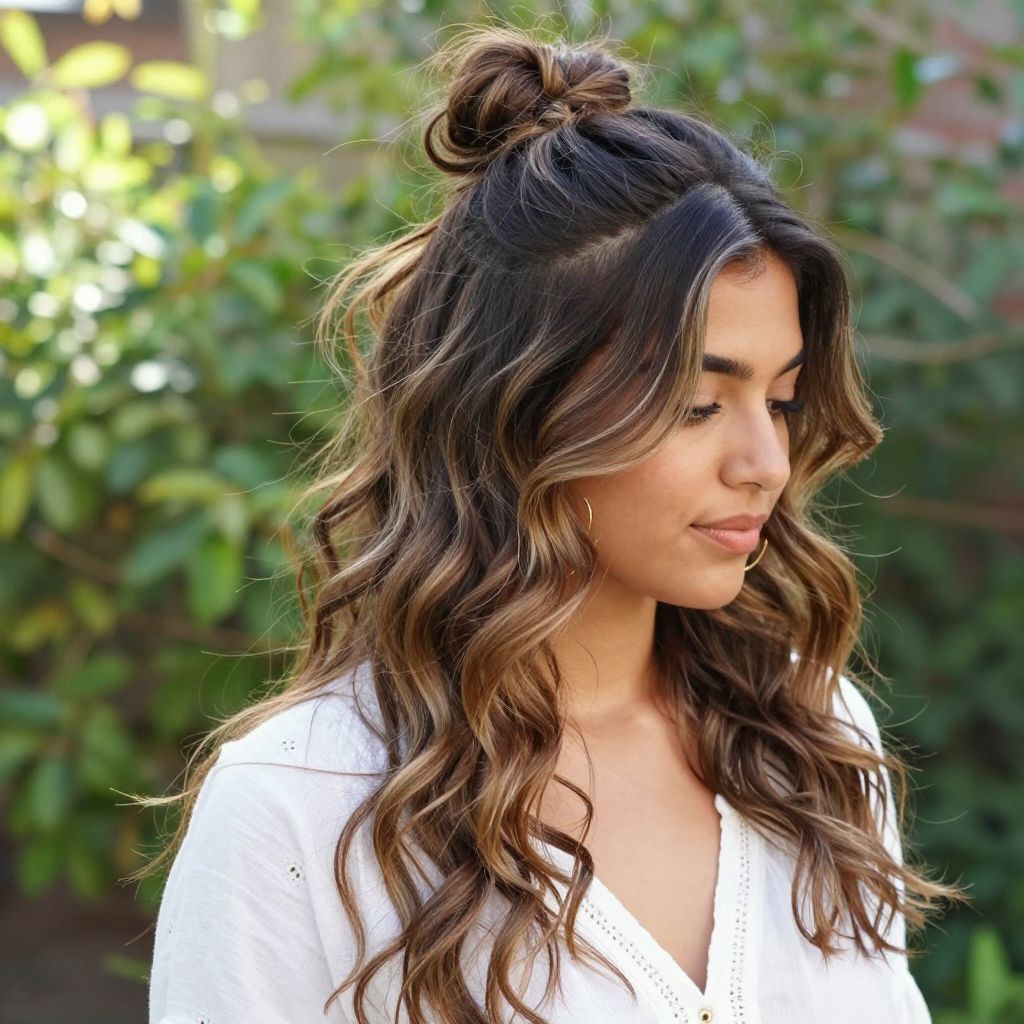 Half-Up Messy Bun
