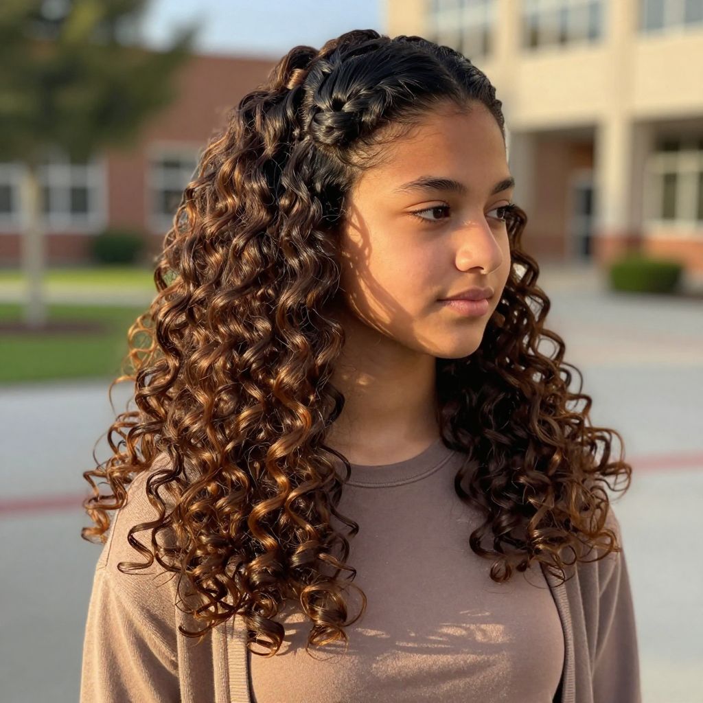 Side Swept Curly Ponytail