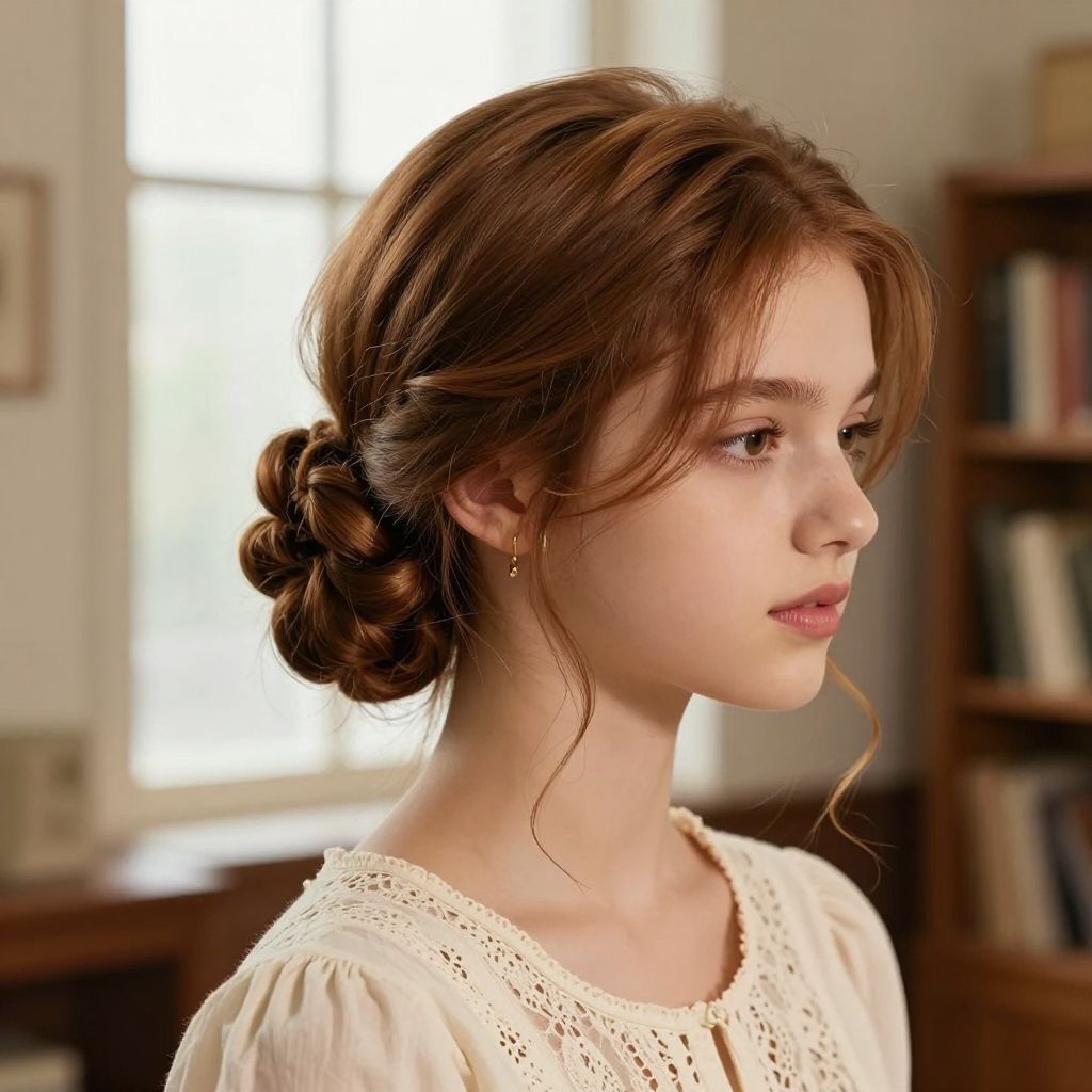 Side Swept Twisted Bun