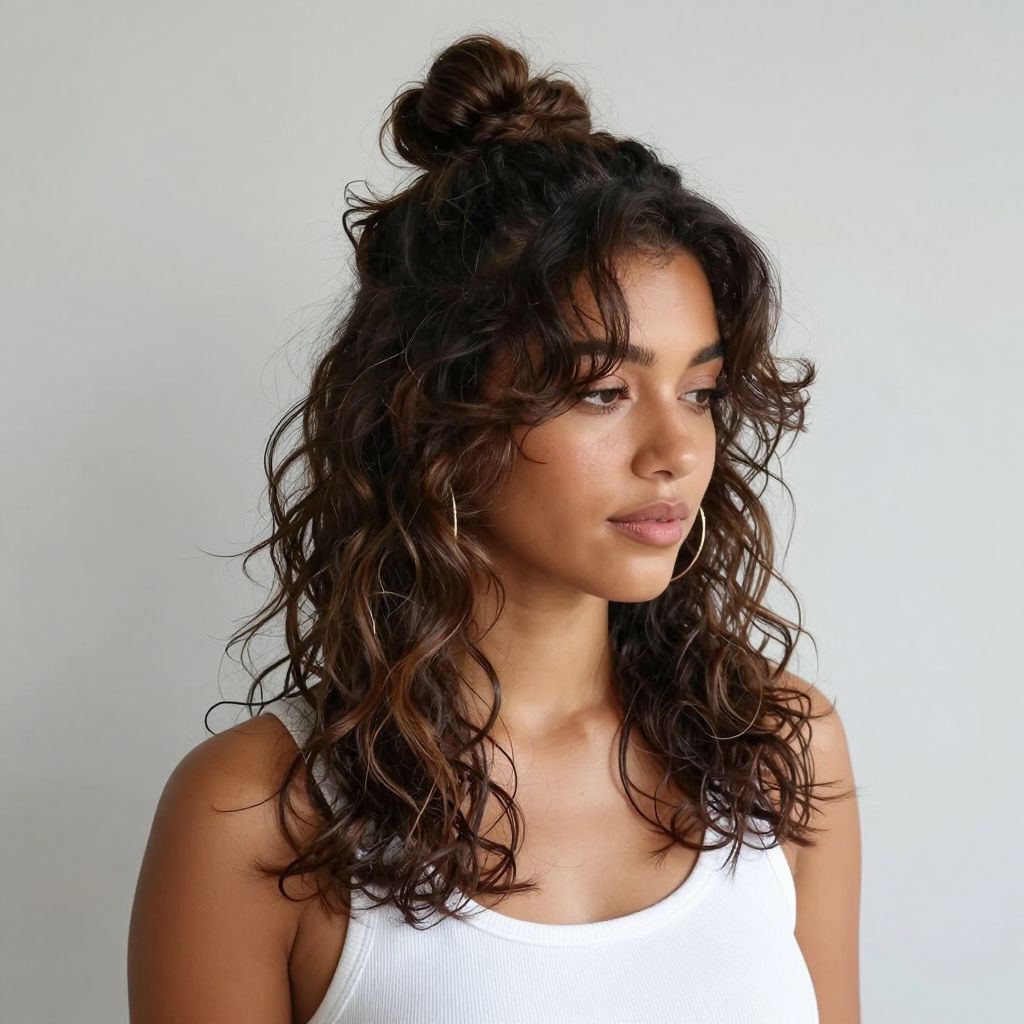 Messy Bun Half Up