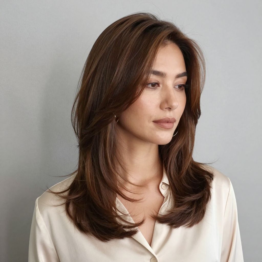 Soft Layered Half Up With Volume