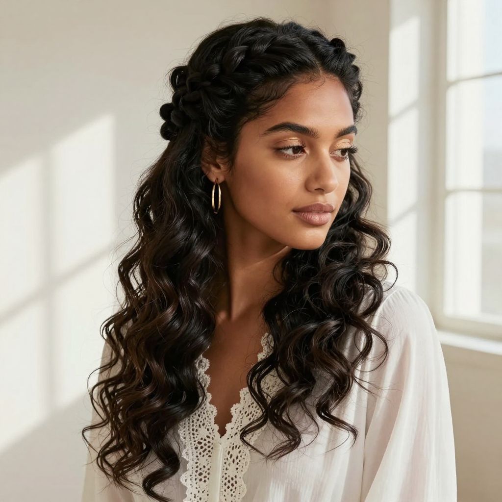 Braided Crown Half Up