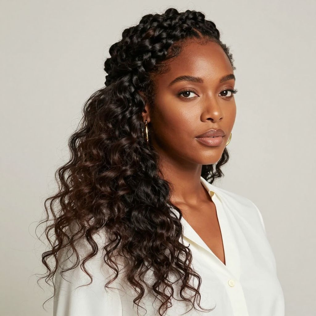 Halo Braid Half Up
