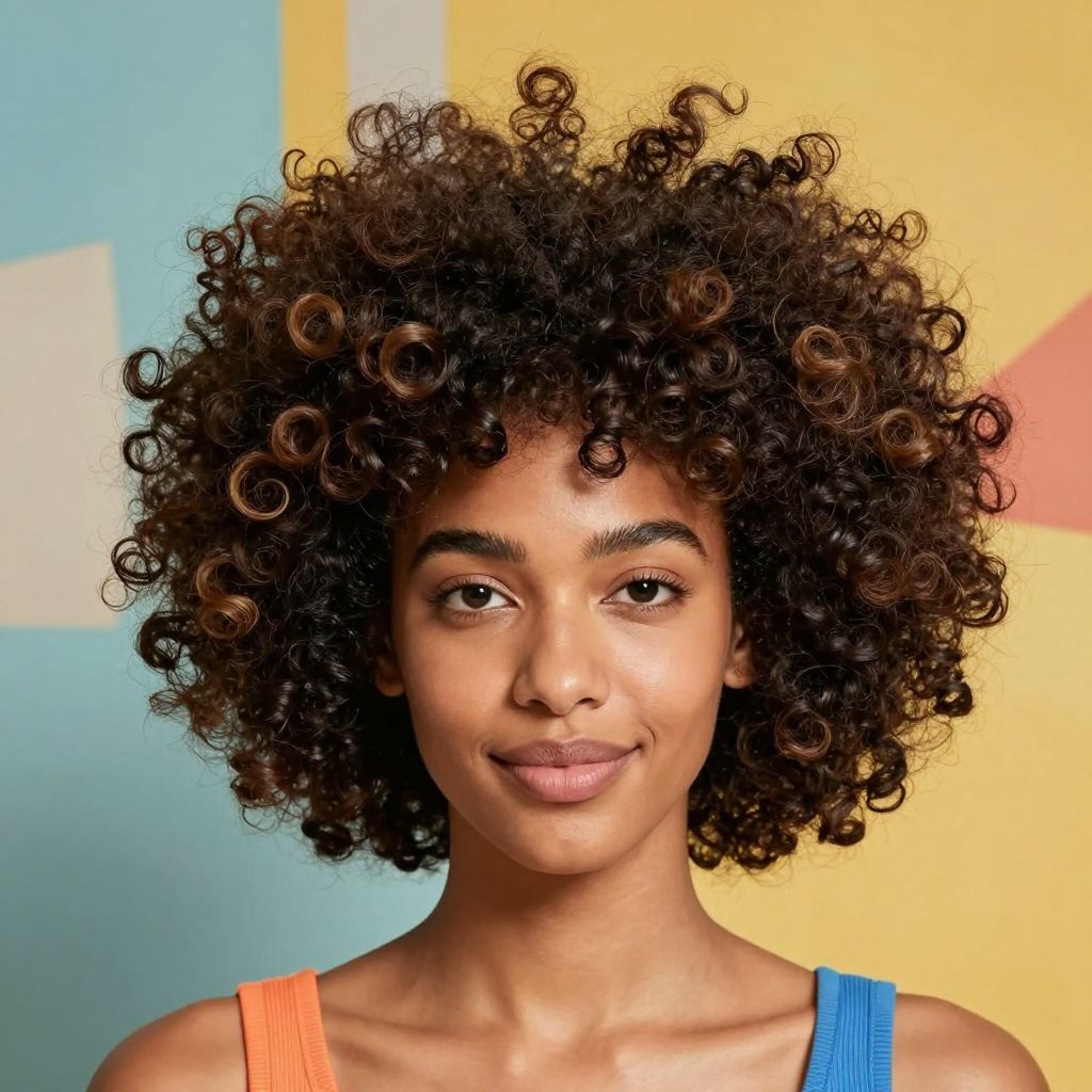 Half Up Afro Puff With Defined Ends