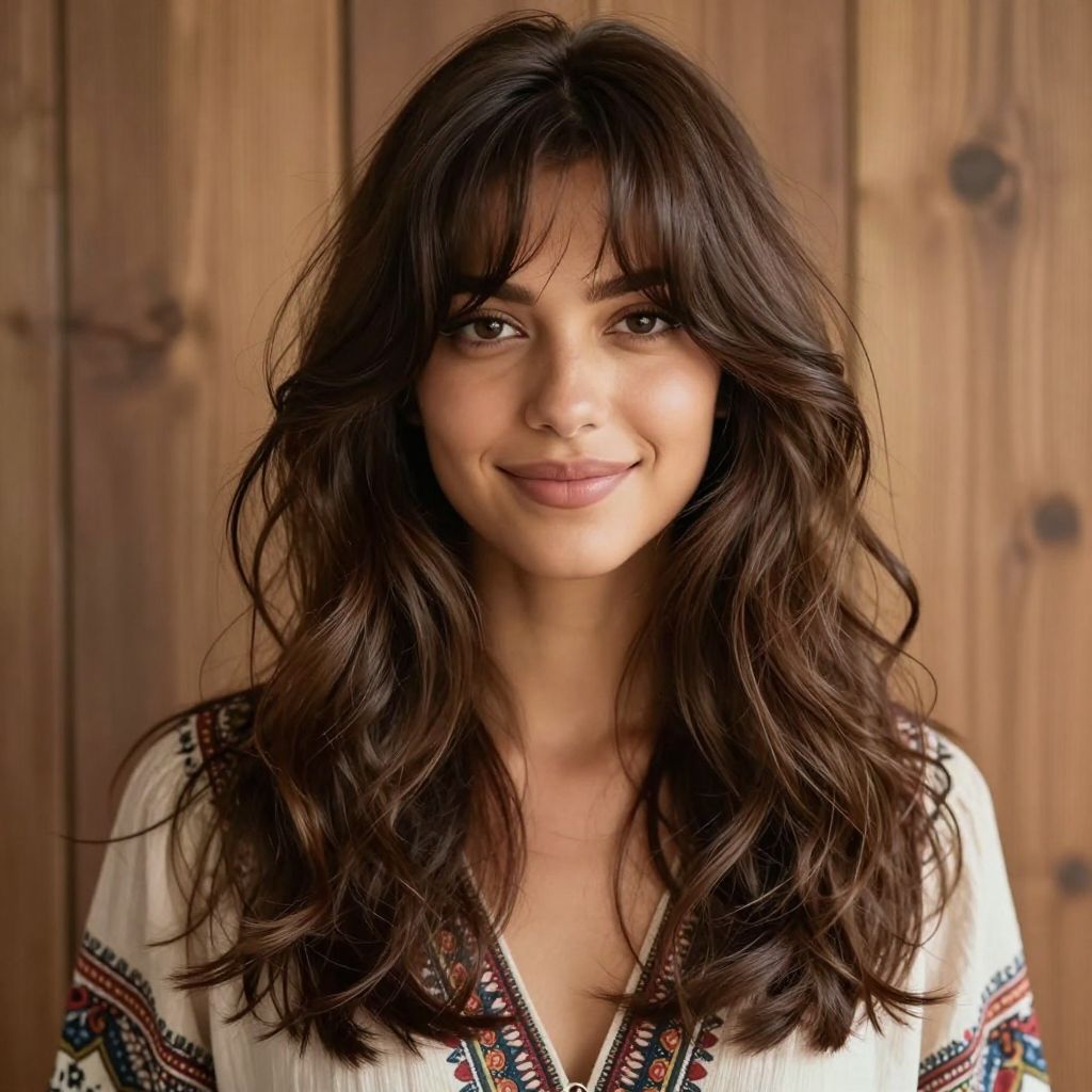 Half Up With Curtain Bangs