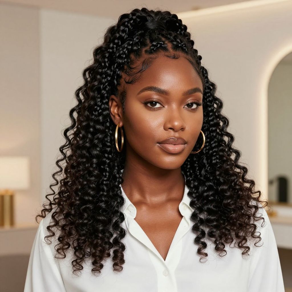 Half Up With Defined Twist Out