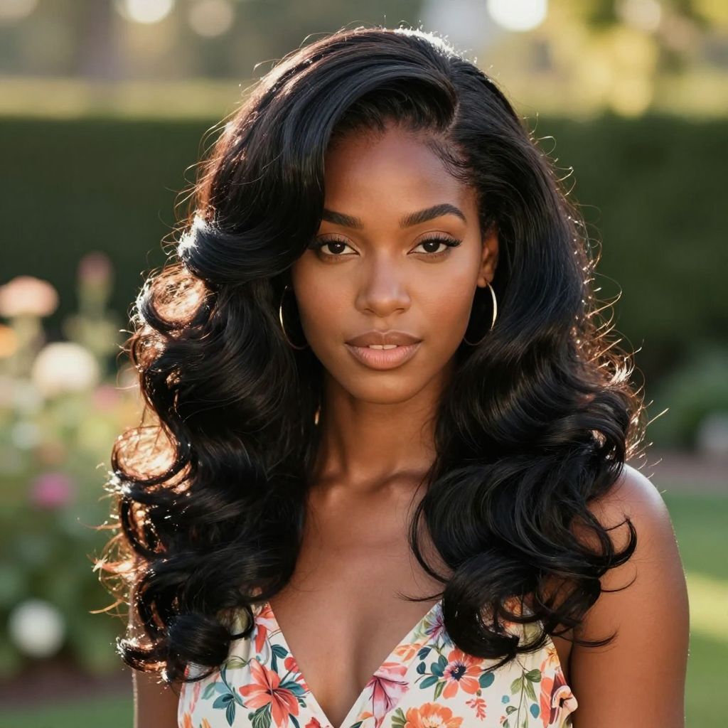 Romantic Half Up With Side Sweep