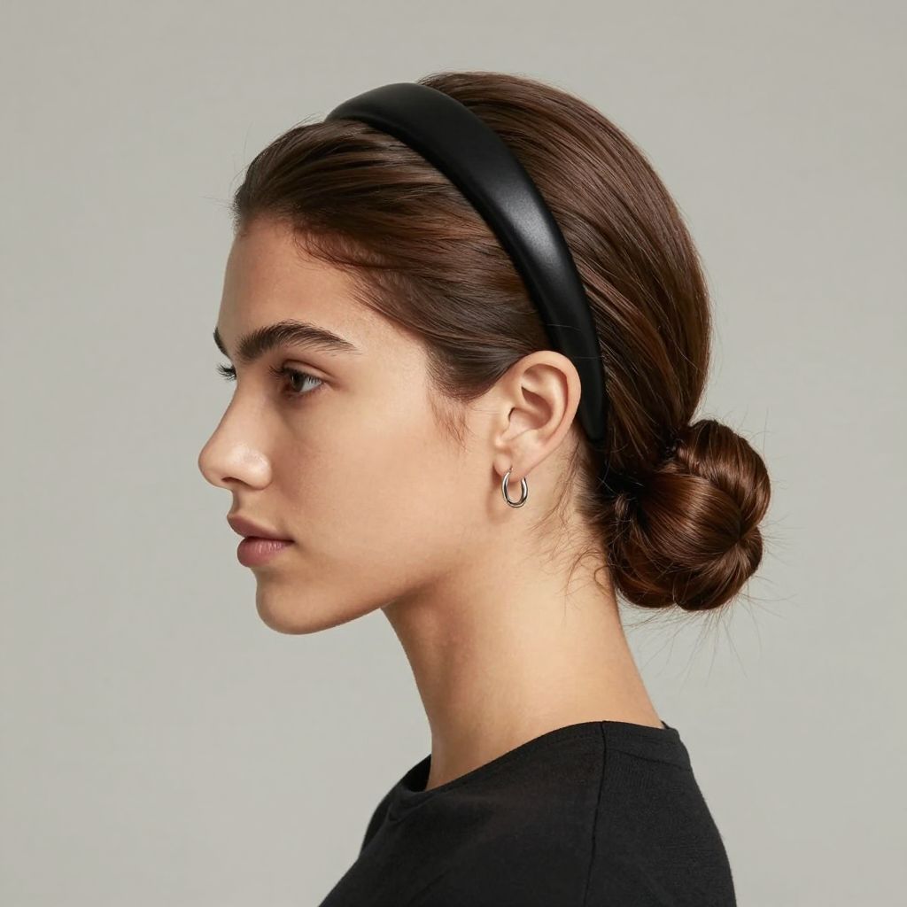 The Effortless Low Bun with a Sleek Headband