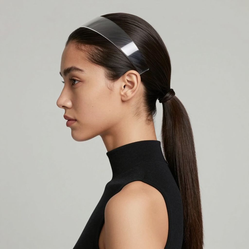 Slicked Back Ponytail with a Transparent Headband