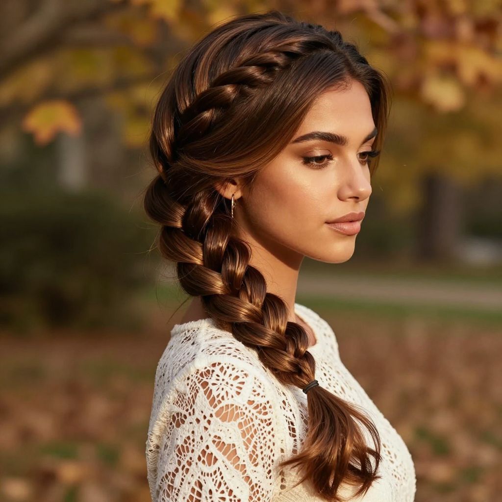 Fishtail Braid Over Shoulder