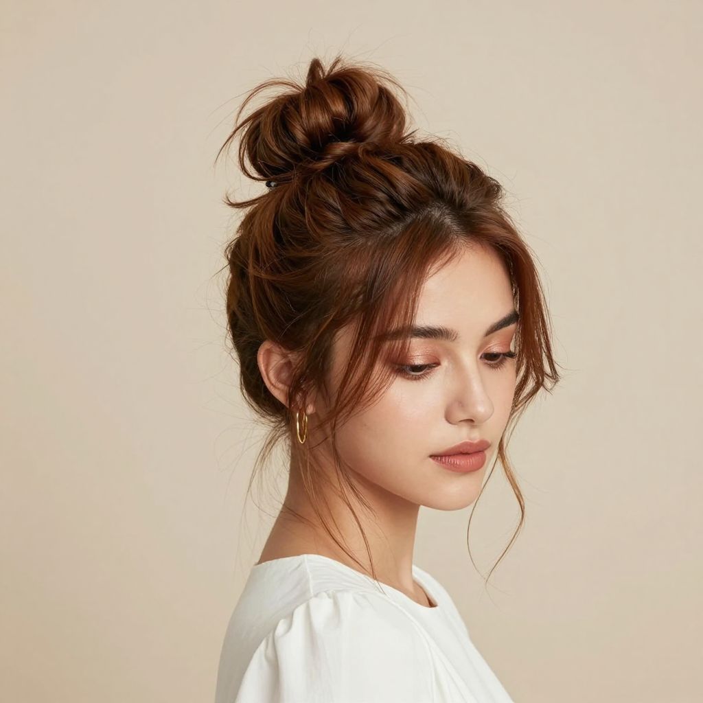 Messy Bun with Face-Framing Pieces